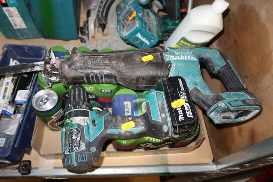 2 stk. akku håndværktøj MAKITA DHP484, DJR187 med batteri 