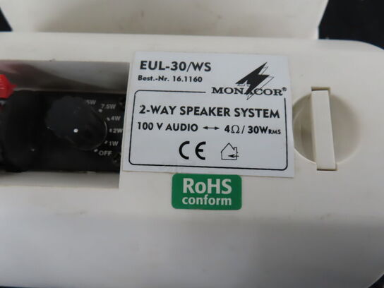3 stk. MONACOR højtalere til installation
