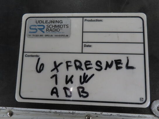 6 stk. fresneller i flightcase