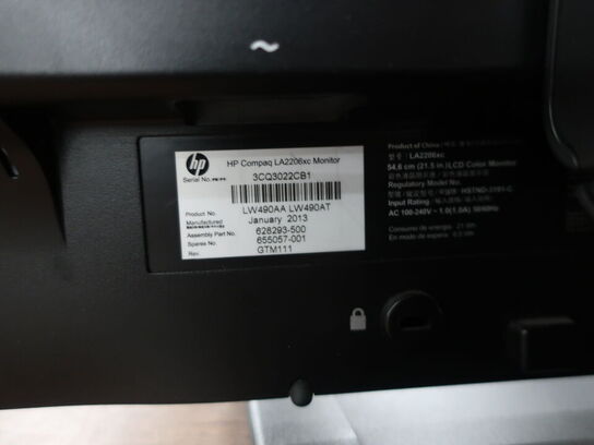 2 stk. HP LA2206xc 22" skærme