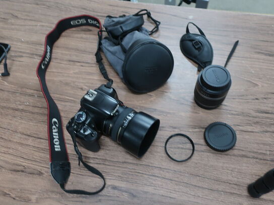 Digitalkamera CANON EOS 450D m. 2 optikker & AOKA rejsestativ
