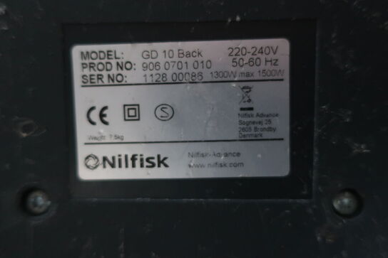 2 stk. rygstøvsuger NILFISK GD 10 BACK