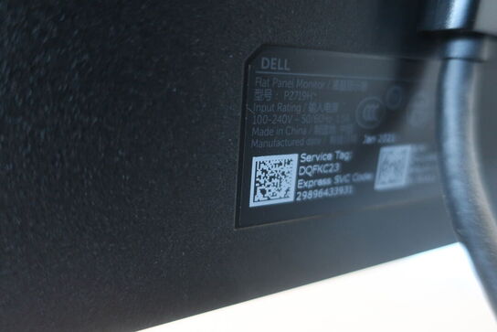 2 stk. monitor DELL P2719H, mus, tastatur og headset