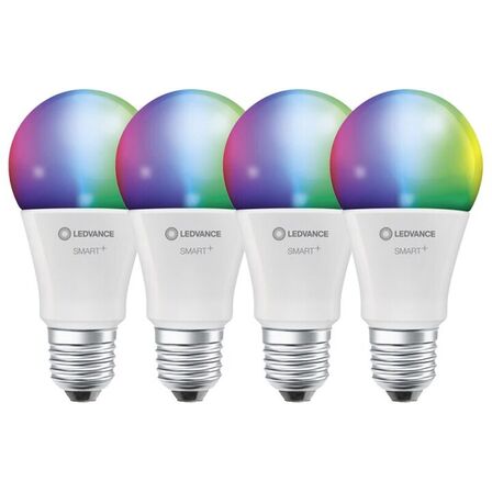 2 stk. 4 pak. ledvance pære wifi e27 led rgb og cct dæmpbar m.remote(ubrugt)