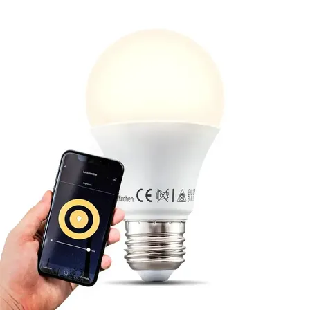5 stk. b.k licht smarthome wifi pære e27 led 9 tuya 806 lumen 2700k(ubrugt)
