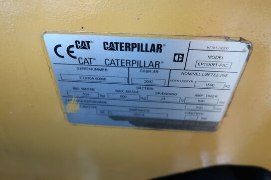 3-hjulet El-Gaffeltruck CATERPILLAR EP15KRT-PAC