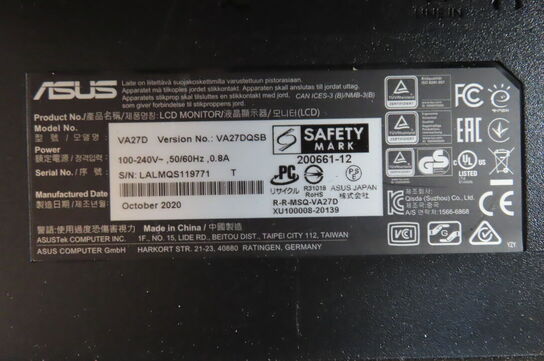 2 stk. Skærme ASUS VA27D