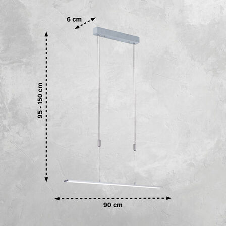 Fischer og honsel pendellampe metz tw  i mat aluminium(brugt)