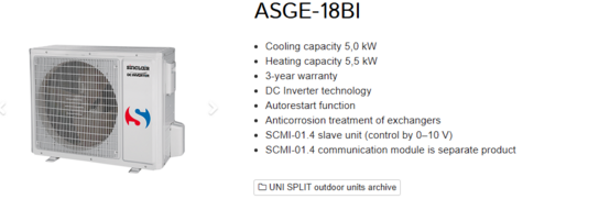 Udendørs airconditionenhed SINCLAIR ASGE-18BI
